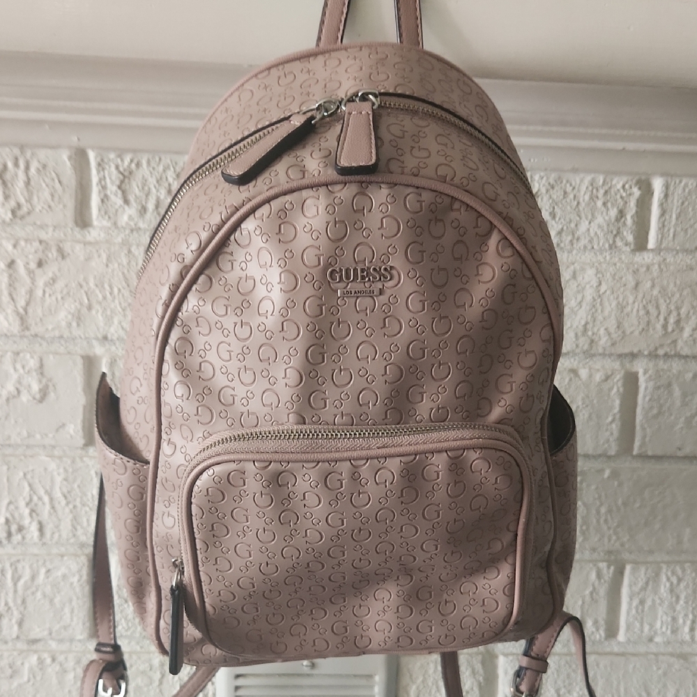 Guess Pink Backpack with Adjustable Straps